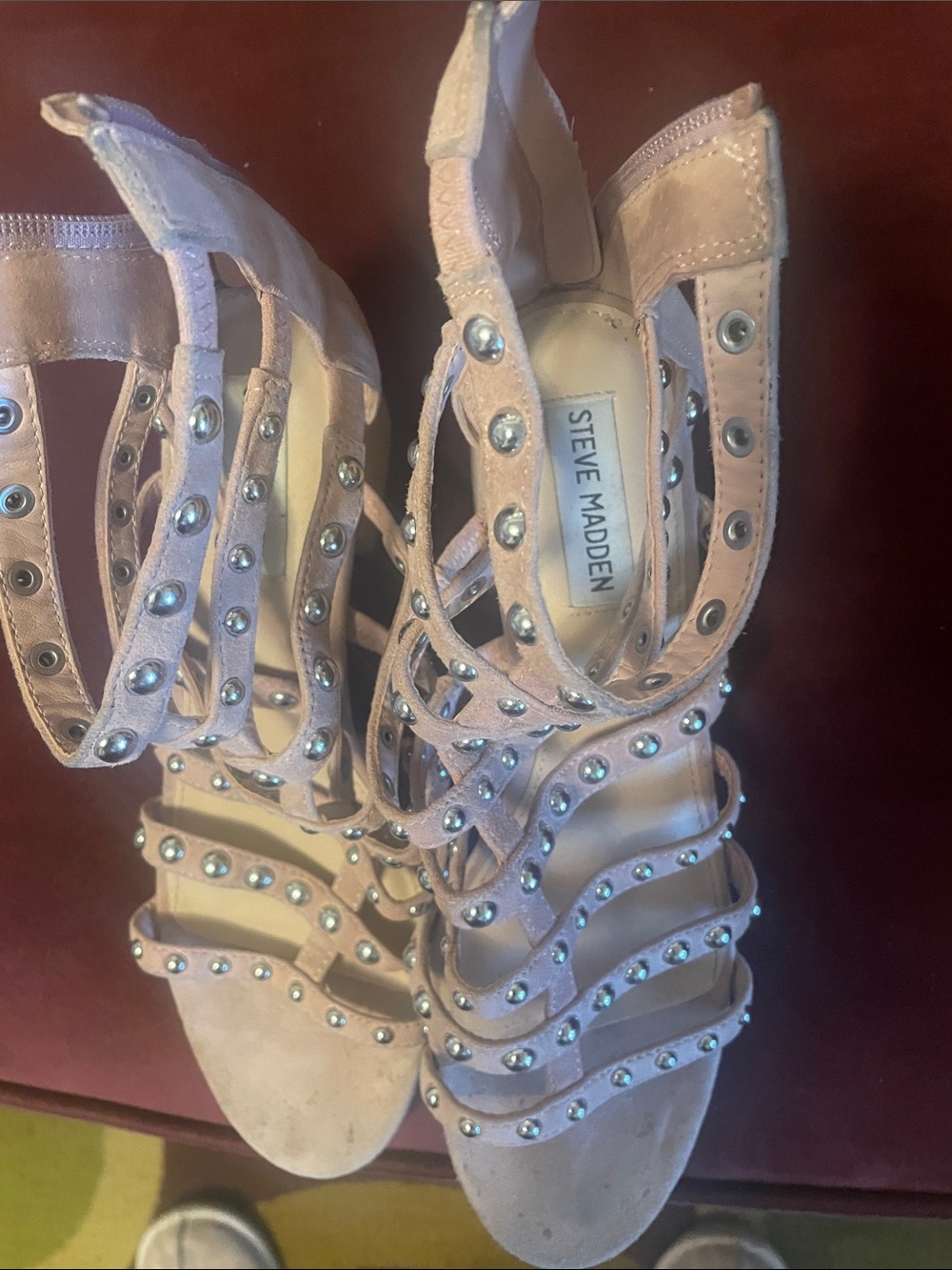 Steve Madden Blush Studded Strappy Heels